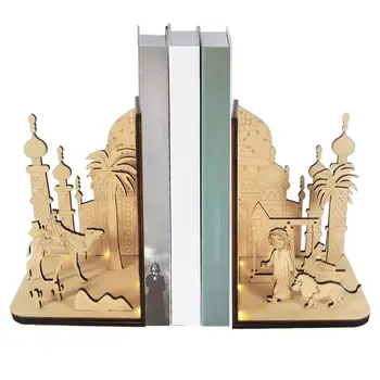 Сделай сам Деревянный 3D-книжный уголок с арабской этнической сценой, Миниатюрные наборы, Книжная полка, Декор для форзацев, Подарки ручной работы