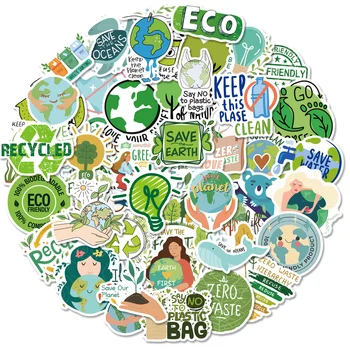 Защитите окружающую среду Набор Аниме-Наклеек Green Ecology для Подростков и взрослых - Сделай САМ Сотовый Телефон Гитару Ноутбук и Украшение Автомобиля