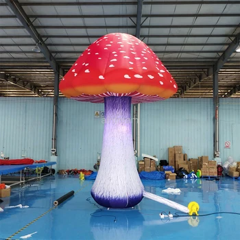 Отдельно стоящая многоразмерная гигантская надувная модель гриба со светодиодной подсветкой Украшение для вечеринки на открытом воздухе из материала с принтами