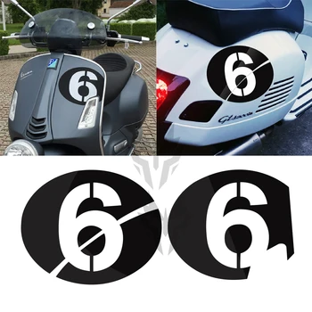 Чехол-наклейка с номером мотоцикла 6 для Piaggio Vespa Series II Sei Giorni GTV 300 Super