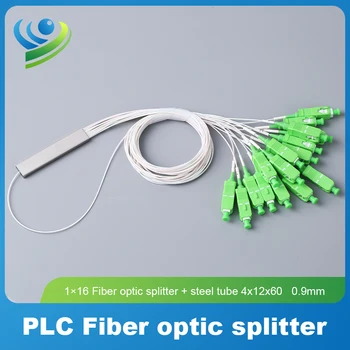 Однорежимный Разветвитель Оптического волокна SC/APC Mini Splitter из Нержавеющей трубки PLC Splitter 1x16