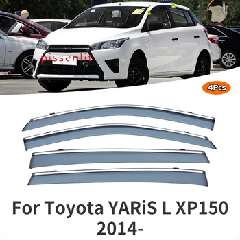 Для Toyota YARiS L 2014-Аксессуары, окно, крыша, Солнцезащитный козырек от дождя, Вентиляционный козырек, Спойлер, крыло, Хромированная оконная накладка, Водонепроницаемая