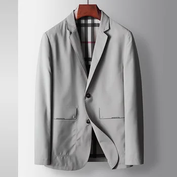 Z614-Мужской тонкий повседневный солнцезащитный крем, эластичный маленький костюм весна-осень, однобортная куртка west, летняя рубашка