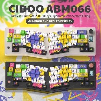 CIDOO ABM066 Barebones Kit Alice-компоновка с помощью программируемых подключений Bluetooth/2,4 ГГц/ Type-C с возможностью горячей замены для Win/Mac