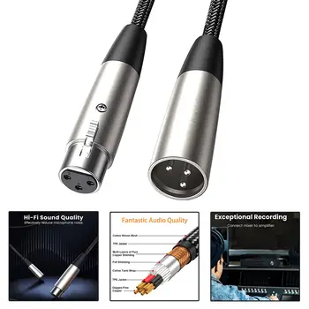 Кабель микрофона XLR, провод XLR, Сверхпрочный Гибкий кабель микрофона для микрофона, акустической системы, аудиоустройства, усилителя, микшера