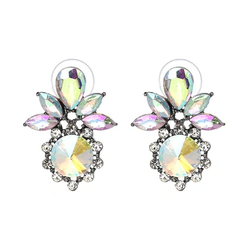 Новое поступление, серьги-гвоздики с кристаллами и опалом, серьги в простом стиле, модные женские украшения, подарок из 5 цветов Оптом 2022