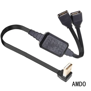 Универсальный кабель-адаптер Dual dataUSB 2.0 для передачи данных для автомобилей и ноутбуков, USB-концентратор, 2-портовый разветвитель 20 см-110 см
