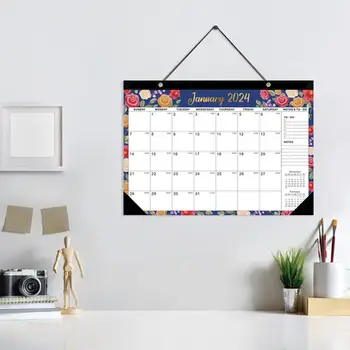 Настенный календарь Прочный, легко читаемый Настенный Настольный Календарь на 18 месяцев на 2024.1-2025.6 Английский Универсальный календарь Универсальный
