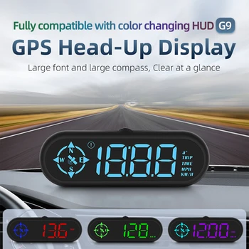 Спидометр G9 HUD GPS, Автоматический цифровой Измерительный дисплей с системой охранной сигнализации, Автомобильный датчик, Электронные Аксессуары