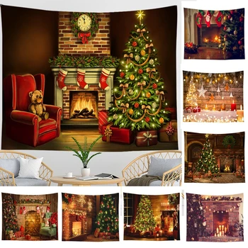 Украшение дома Гобелен Рождественская атмосфера Гостиная Декор стен Фон Ткань
