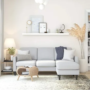 Секционный диван Mr. Kate Winston, светло-серый льняной диван-гарнитур Мебель для гостиной
