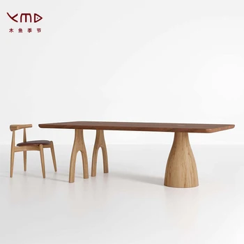 Гостиная из цельного дерева, художественный длинный стол, коммерческий стол для переговоров, рабочий стол, письменный стол, журнальный столик