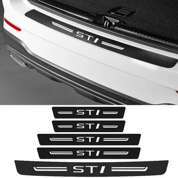 Автомобильные Пороговые Накладки Накладка На Порог Из Углеродного Волокна для Subaru STI Значок Защита Бампера Двери Багажника Защитная Отделка Автозапчасти