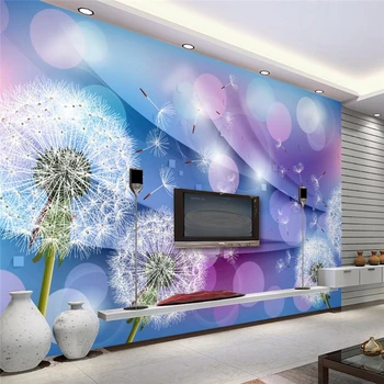 beibehang Теплый и романтический одуванчик 3D фон для телевизора в гостиной на заказ большая фреска из шелковой ткани экологические обои
