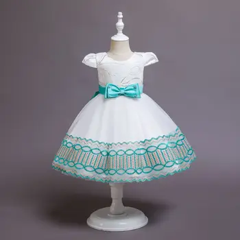Свадебное платье принцессы с блестками в стиле ретро для девочек, элегантные вечерние платья с вышивкой для детей 3-10