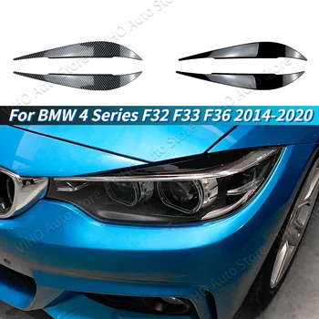 Для BMW 4 Серии F32 F33 F36 F82 F83 M4 420d 420i 425d 430i 435i 2014-2020 Злая Крышка Фары Брови Угол Наклона Века Наклейка
