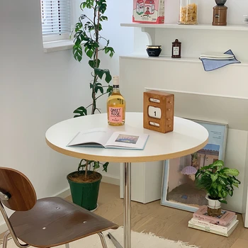 Антикварный обеденный стол, письменный стол Имса, маленькая гостиная, круглый стол, стол для совещаний с прямой ножкой, стол для переговоров в офисе