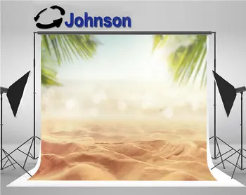 Размытые Песком Пальмы Тропический пляж Боке Летние фоны Боке Высококачественная Компьютерная печать свадебный фон