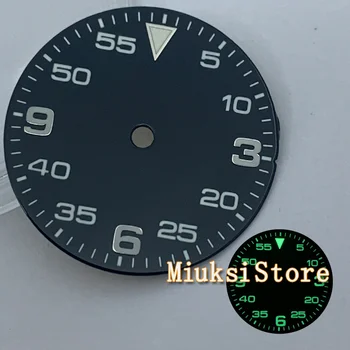 29,2 мм Черный циферблат часов подходит для NH35 NH36 Miyato 8215 8205 821A Mingzhu/DG2813 3804 Механизм аксессуары для часов