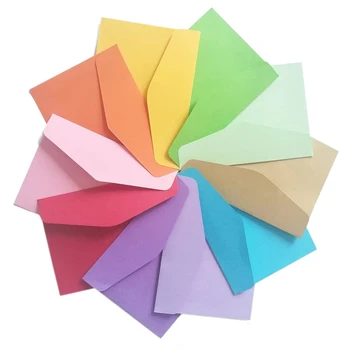 100 Шт Мини-конвертов, 10 цветов конвертов для подарочных карт, для персонализации подарочных карт, свадебных конвертов Или открытки для размещения