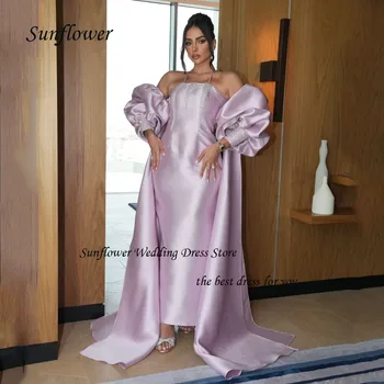 Официальное вечернее платье без бретелек Sunflower 2023, тонкие аппликации, атласное платье для выпускного вечера 