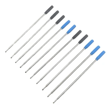 Заправка шариковой ручки Металлическая 115 мм Заправка ручки на масляной основе синего/черного цвета (10 штук)