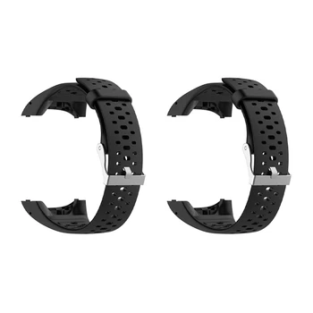 2X Силиконовый ремешок-браслет для наручных часов Polar M400 M430, ремешок для часов, ремешки с инструментом, черный