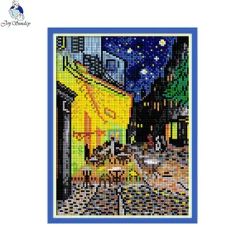 Наборы для вышивания алмазной живописи Van Gogh Cafe 5D DIY Art Pattern Полная Квадратная Круглая дрель Мозаика Горный хрусталь Украшение дома Подарок