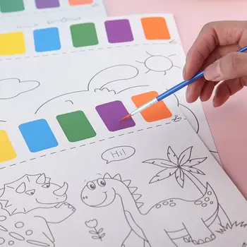 Игрушки своими руками Маленький художник Раскрашивающие игрушки Пустой набор бумаги для рисования Бумага для раскрашивания с красками и кистью Акварельная бумага Бумага для рисования