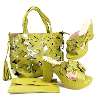 MEOD/ Новый итальянский комплект обуви и сумки в тон, женская итальянская обувь и комплект сумок, украшенный стразами, нигерийские женщины!  RTY-22