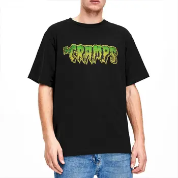 Новинка, Футболки с зеленым логотипом Cramps для мужчин, женщин, хлопок с круглым вырезом, Винтажные футболки в стиле панк-рок с коротким рукавом, одежда больших размеров