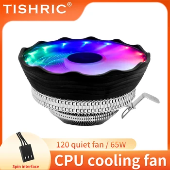 Вентилятор процессорного кулера TISHRIC RGB PWM 3-контактный Вентилятор корпуса компьютера Intel LGA 1700 1200 1150 1151 X79 X99 E5 AMD AM3 AM4 Вентилятор охлаждения процессора