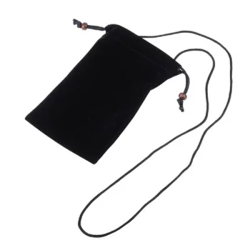 чехол для vivo iQOO U6 (2023) с цепочкой и петлей, Фланелевая сумка Для переноски из Мягкой ткани - черный