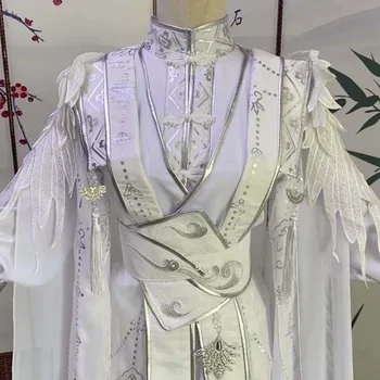 Изготовленный на заказ женский и мужской карнавальный карнавальный костюм Cat Master, белый наряд, китайское платье Hanfu для женщин, большой размер 5XL