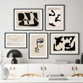Абстрактные геометрические минималистичные линии, плакаты и принты в стиле бохо, настенные рисунки на холсте, домашний декор в гостиной