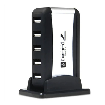 Прочный 7-портовый высокоскоростной USB 2.0-концентратор, портативный мини-разветвитель 5V с базовым адаптером, блок питания для ПК, ноутбука, планшета