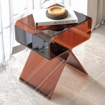 Офисный акриловый чайный столик для спальни, неправильной формы, прозрачный Акриловый журнальный столик небольшого размера, стол в скандинавском стиле, мебель Mesa De Centro