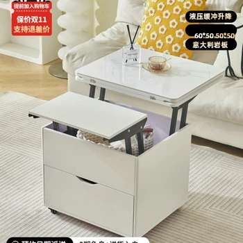 Мини-подъемный журнальный столик Cream wind, специальная выдвижная каменная плита для хранения в маленькой квартире, многофункциональный чайный столик