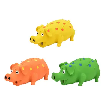 Свинья Скрипучая игрушка для чистки собак Резиновые игрушки для свиней Молярные интерактивные игрушки для собак Игрушки для жевания домашних животных Товары для домашних животных
