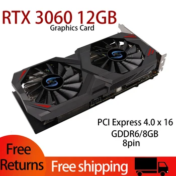 Новая Видеокарта RTX 3060 12GB Для игр NVIDIA GPU Samsung GDDR6 192bit DP *3 PCI Express 4.0 x16 Видеокарта Rtx 3060 12gb