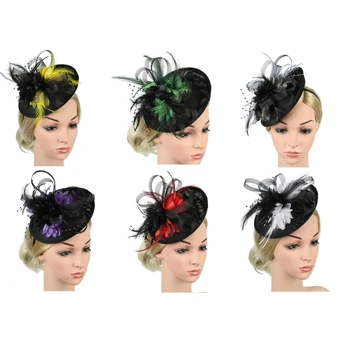 Женская шляпа KentuckyDerbyHat Чародейка-Пиллбокс Модная Сетчатая повязка на голову с цветочным дерби