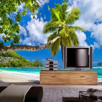 wellyu Custom 3D mural обои с океаном на заказ обои для рабочего стола ТВ пляжная сцена фото 3D обои бесплатная доставка стены