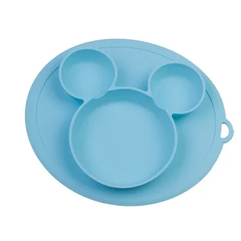 Детская силиконовая тарелка Мультяшная Интегрированная тарелка для разделения детского питания, миска для прикорма, посуда для обучения детей