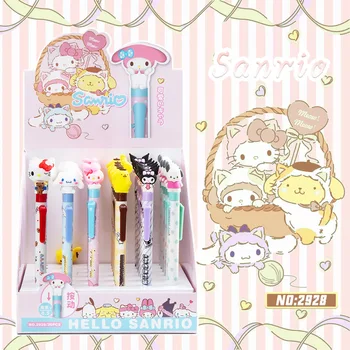 6/36шт Гелевая Ручка Sanrio Kawaii Hello Kitty Kuromi Girls Cute Cartoon Signature Pen Черный 0,5 мм Студенческие Канцелярские Принадлежности Оптом