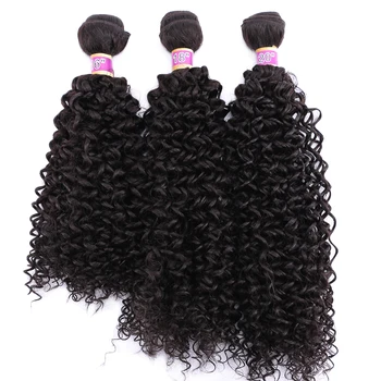 Афро Кудрявые синтетические пучки волос 16 18 20 дюймов 70 г Jerry Curl для наращивания волос из волнистых волокон для чернокожих женщин