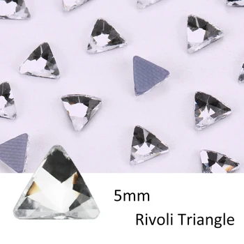 YHB 288 шт., блестящие стразы с кристаллами алмазов, Flatback, Исправление Rivoli, Стразы треугольной формы для обуви, сумок, нейл-арта из ткани.