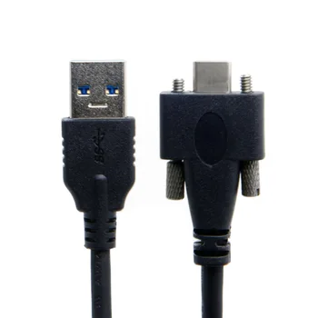 Кабель для передачи данных Type-C USB 3.1 Type-C с двойным винтовым креплением к стандартному кабелю для крепления на панели USB3.0 Кабель для передачи данных 1,2 м 2 м 3 м USB C к USB-кабелю
