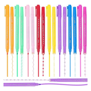 16 шт. Набор маркеров с двумя наконечниками, маркеры для ручек с 8 различными изгибами для раскрашивания, для детей
