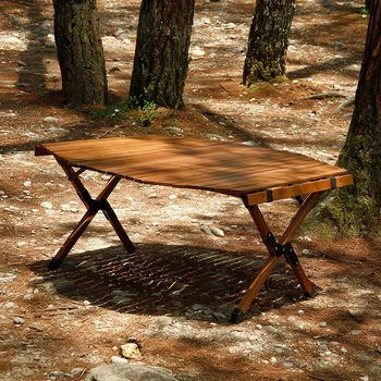 Портативный походный стол из массива дерева - идеально подходит для кемпинга на открытом воздухе, пикников и весенних вылазок