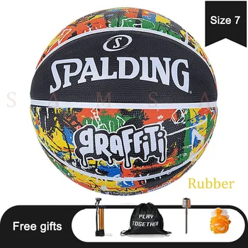 Оригинальный баскетбольный мяч Spalding 7-го размера из резины или полиуретана высокого качества стандартного размера для занятий спортом на открытом воздухе и в помещении
